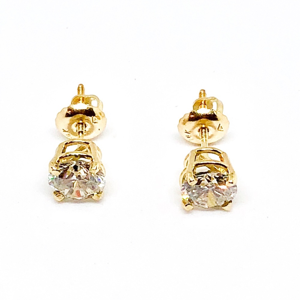 1 CT Diamond 14k stud earring Si clarity H color - Picture 5 of 8